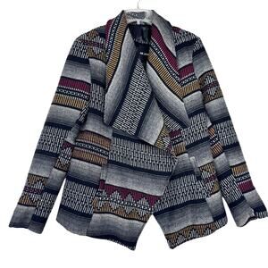 Asymmetrical Wrap Cardigan Jacket S Bohemian Cowgirl Southwestern Lagenlook